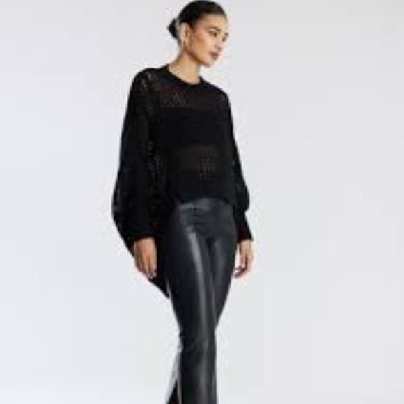 BCBGMaxAzaria Women's Knitted Sweater with ripped holes, Sz Small - Picture 1 of 8